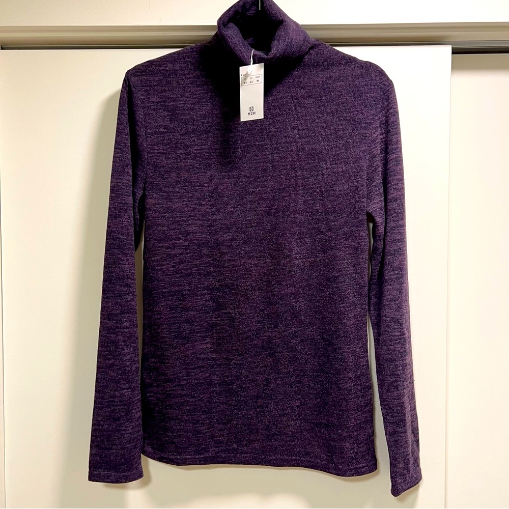 H2H Mens‎ Turtleneck Sweater, Purple, XS NWT